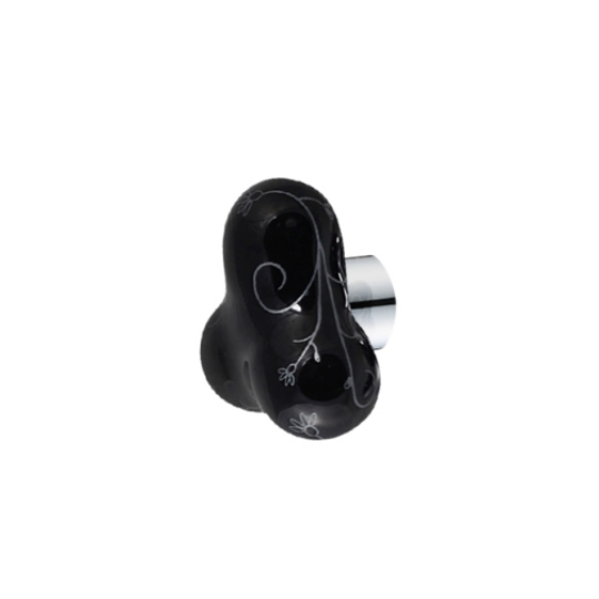 Robe Hook (Black With Silver Pattern)