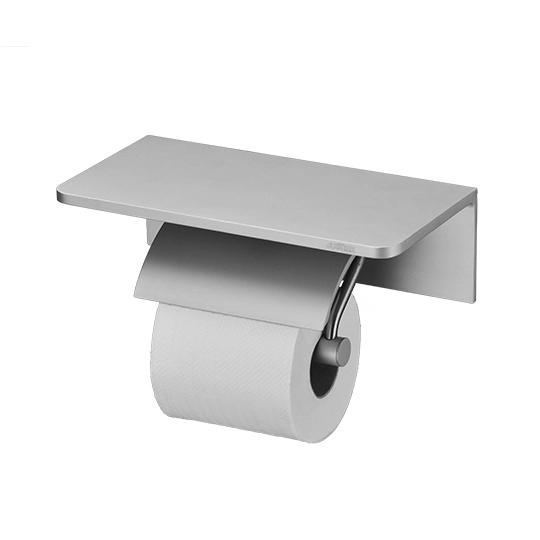 Single Toilet Tissue Holder W/R Corner Shelf (Aluminum W/Anodizing)