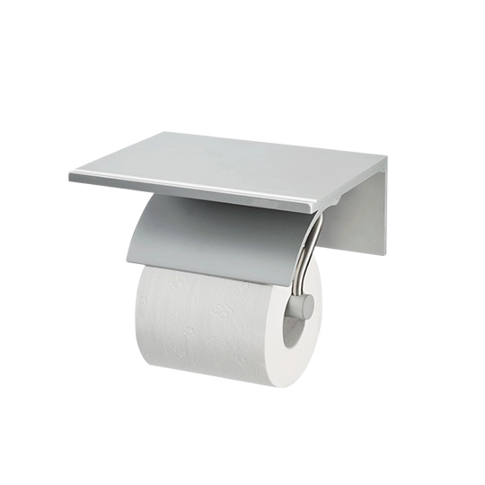 Single Toilet Tissue Holder W/Shelf (Free Direction)(Aluminum W/Anodizing)